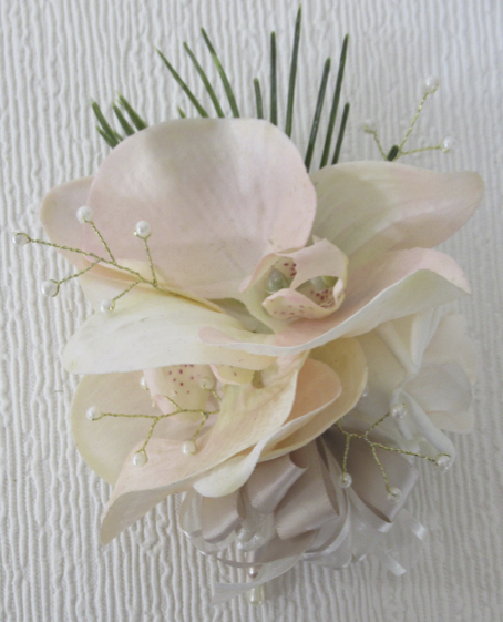Blush Real Touch Orchid & Pearl Corsage